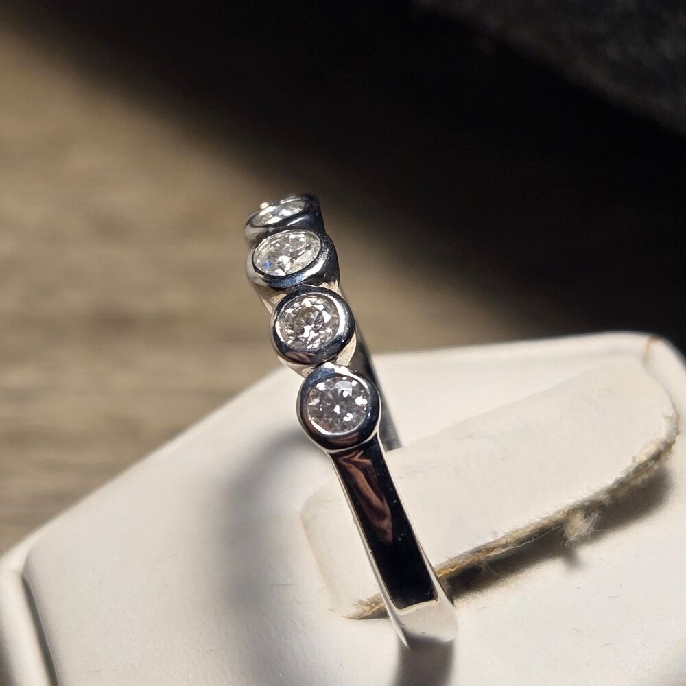 Sparkly vintage sterling silver ring sz 10.5 - Picture 3 of 6